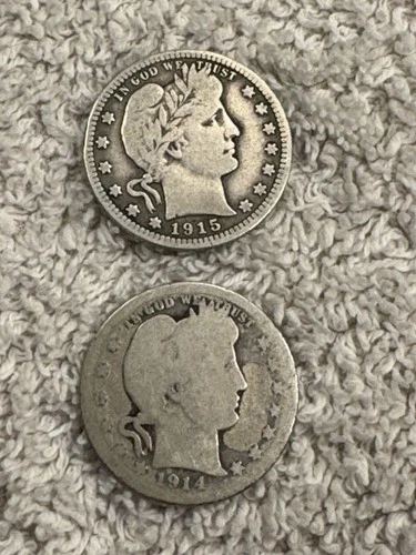 (Lot of 2)  - U.S. Barber Quarters  -  90% Silver