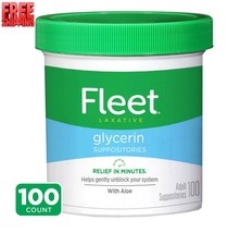 Fleet Glycerin Adult Laxative Suppositories 100 Pieces