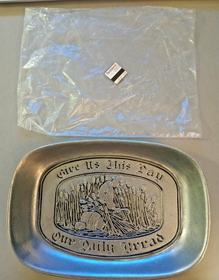 Vintage Wilton Armetale Give Us This Day Our Daily Bread Pewter Tray Hudson's