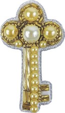 Bead Jewelry Making Kit "Key". Beading Pendant Beadwork Vintage Necklace