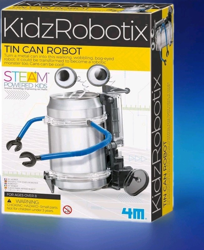 4M KidzRobotix Tin Can Robot Kit STEM Science Powered Kids Toy Brand New Sealed