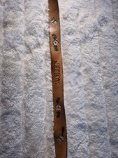 Vintage Hand Tooled Kids Leather Belt "Judy" Engraved