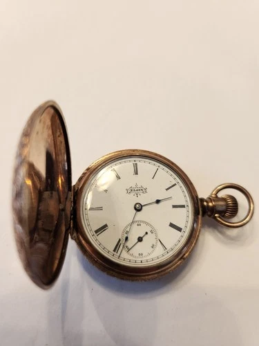 1896 Elgin 117 7J 6S Pocket Watch Fahys Montauk No. 1 GF Hunter Parts/Repair