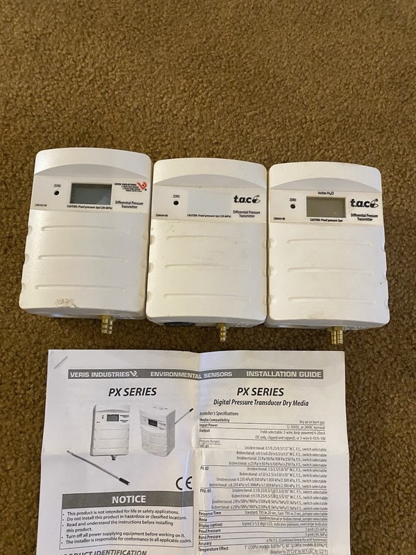 VERIS And TAC Pressure Sensors PX/EPP Type Qty-3