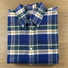 Brooks Brothers 1818 Regent Fit Button Shirt Mens M Plaid Check Non-Iron Cotton