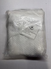 Manta térmica de espiga Oxford talla doble blanca 100 % algodón nueva en paquete
