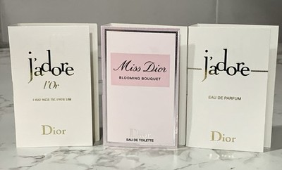 3X Dior Perfume Samples Miss Dior Blooming Bouquet, J Adore/Or Essence de Parfum