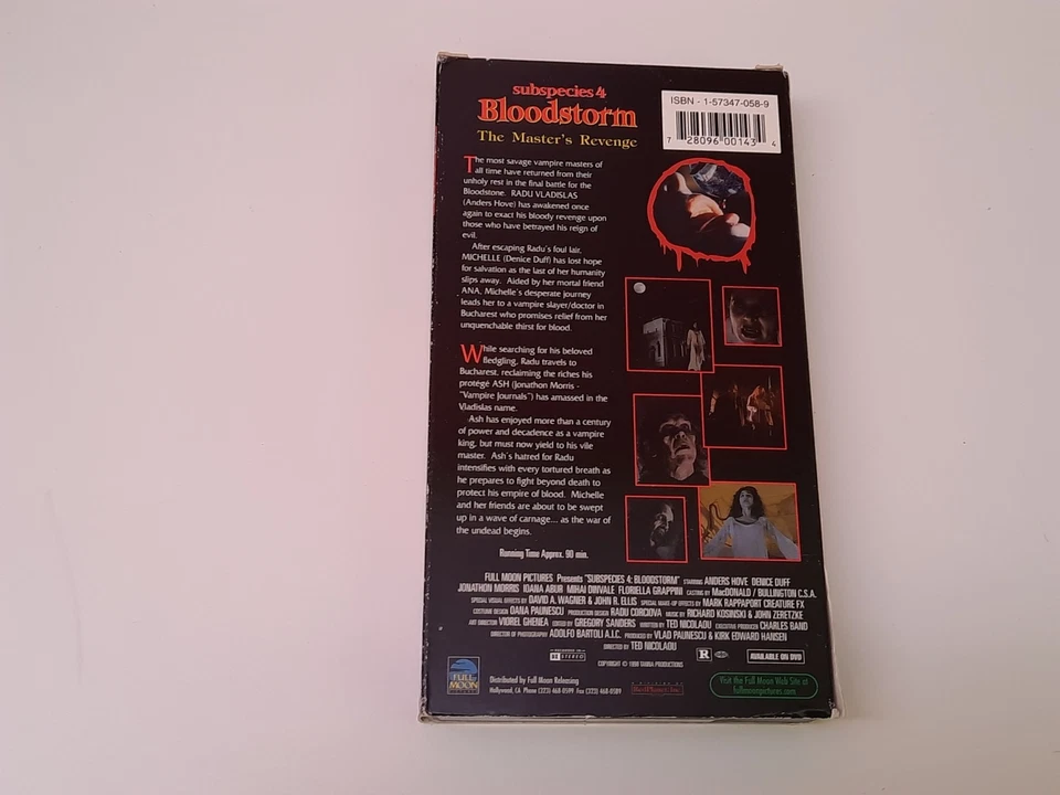 Subspecies 4 - Bloodstorm 1998 Uncut VHS USA NTSC Video Ted Nicolaou Full Moon - Bild 2 von 4