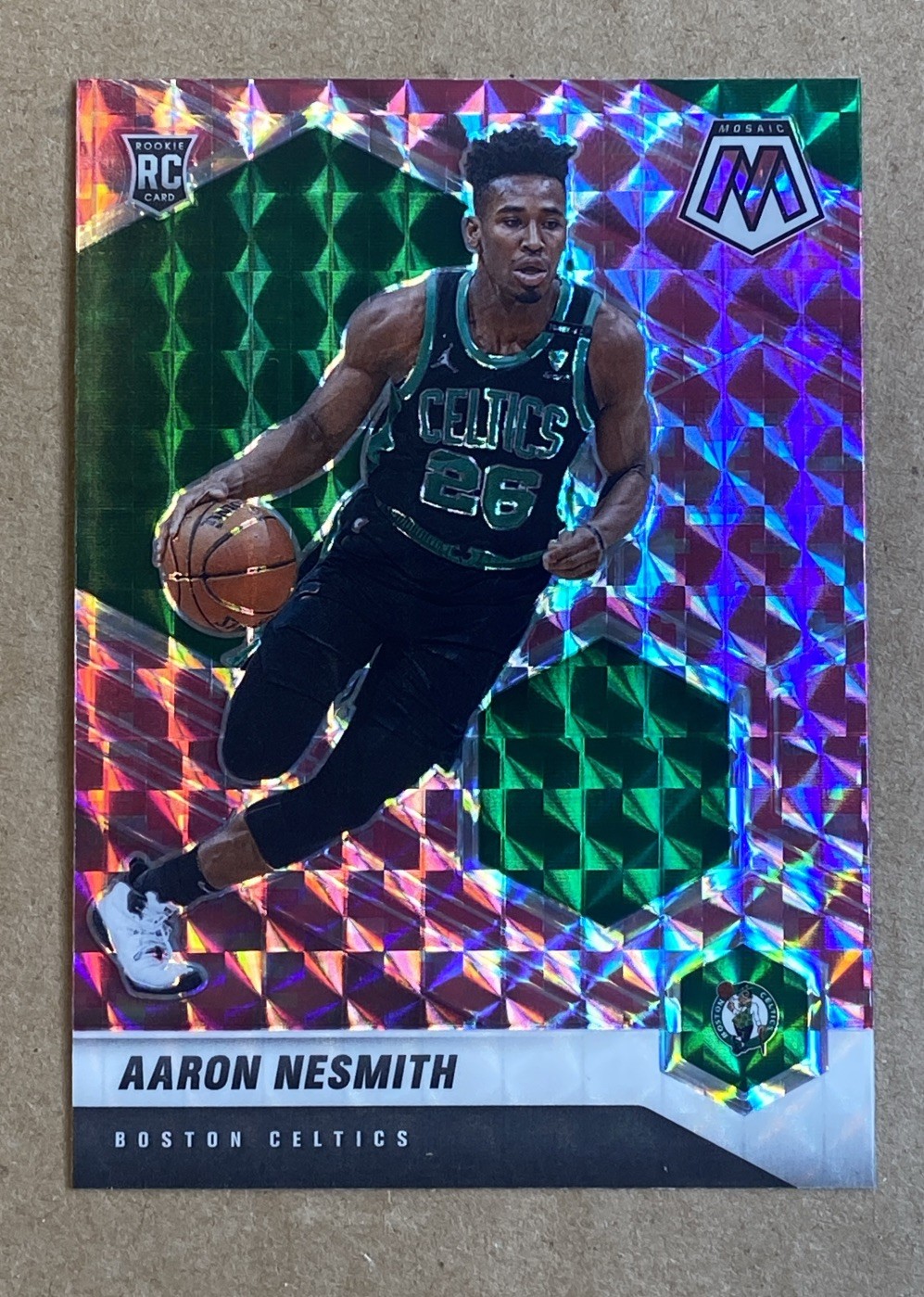 2020-21 Mosaic Aaron Nesmith RC Camo Pink Prizm #227 Boston Celtics Rookie