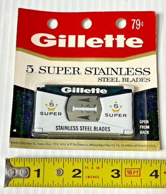 Vintage NEW Gillette 5 Super Stainless Razor Blades 79 cents