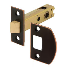 Passage Door Latch, 9/32 In. and 1/4 In. Square Drive, Classic Bronze