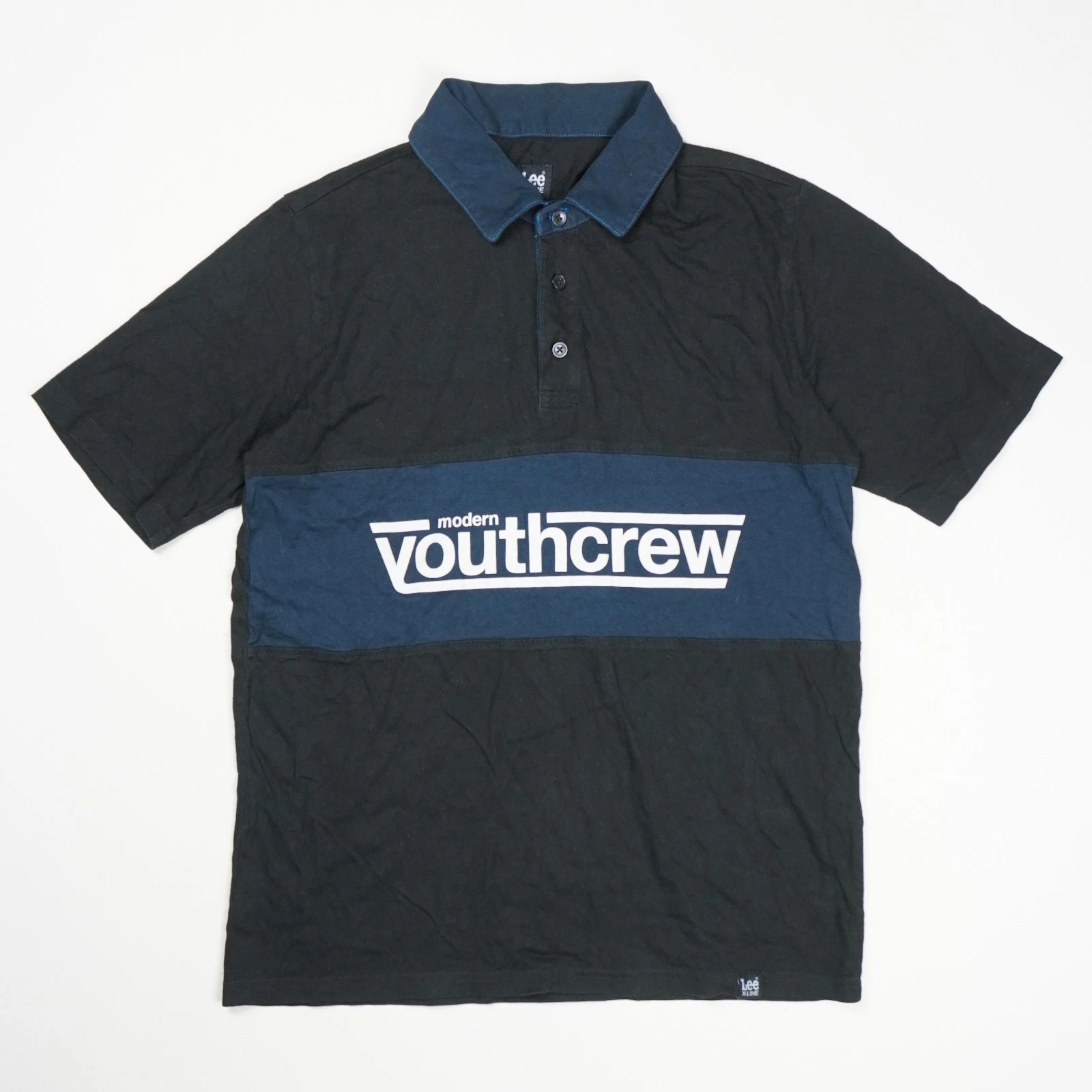 Lee Men's Polo Shirt M Black/Blue