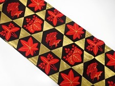 7469948: JAPANESE KIMONO / ANTIQUE OBI FOR DANCE / SILK / WOVEN PAULOWNIA