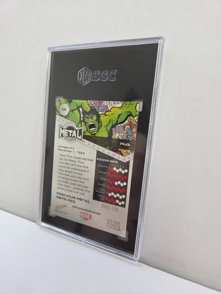 2024 SKYBOX MARVEL METAL UNIVERSE HULK #58 PRECIOUS METAL RED GEMS 88/100 SGC 8 - Image 4 of 4