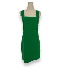 ba&sh Clea Kelly Green Solid Sheath Mini Dress Cutout Low Back Size M Preppy