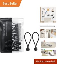 Magnetic Silicone Cable Ties - 20 Durable Ties for Organizing Cables Efficiently