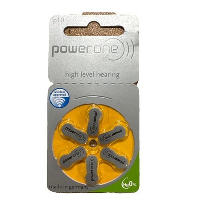 2 pack PowerOne Extra Advanced - Size 10 Hearing Aid Batteries 1.45V Zinc Air