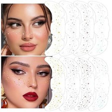 8Ps Face Glitter Speckles Patches, 4Colors 2styles Glitter Freckles B0DNXGHGZV