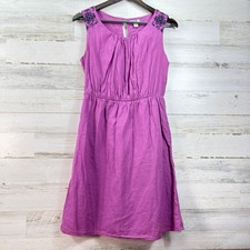 Old Navy Plum Kiss Pink Cotton Embroidered Shoulder Sleeveless Dress Size M