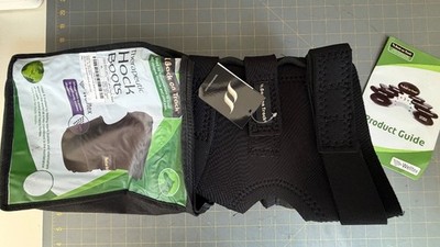 BACK ON TRACK Therapeutic Wraps Black Horse Hock Boots w/Hole (Pair) - Size XL