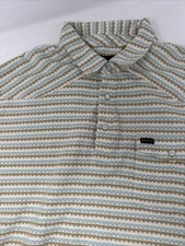 Howler Bros Ranchero Jacquard Polo Shirt Mens L Beige Aztec Western Pearl Snap
