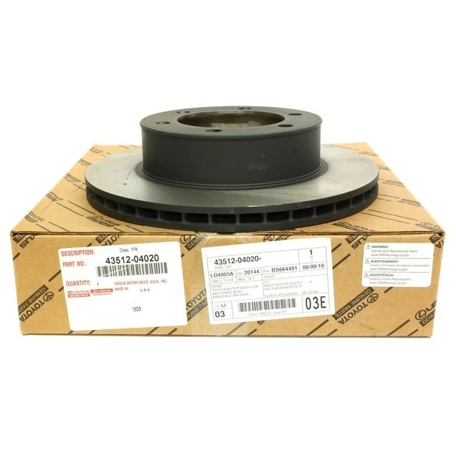1996-2002 4Runner X2 rotores de disco de freio dianteiro PEÇA ORIGINAL DO FABRICANTE 43512-04020 - Imagem 4 de 4