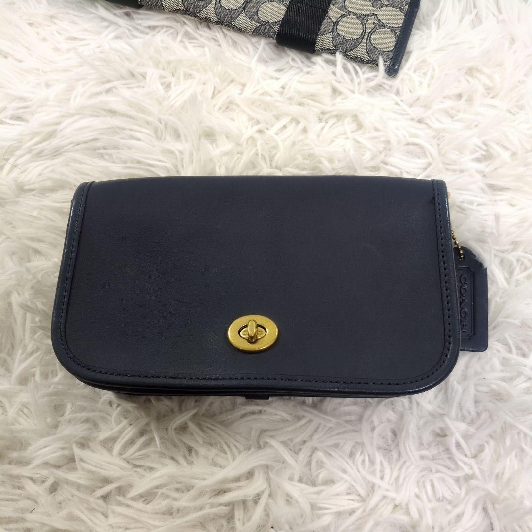 Coach Signature Shoulder Bag Canvas Navy Authentic G0204590 thumbnail 12