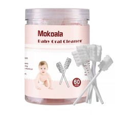 Mokoala 60Pcs Baby Tongue Cleaner, 1 Count Pack of 60 , White
