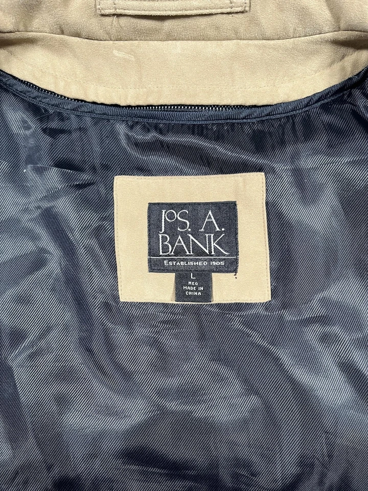 Jos. A. Банк куртка мужская большой длинный желтовато-коричневый хаки молнии вкладыш Harrington бомбардировщик - Изображение 3 из 4