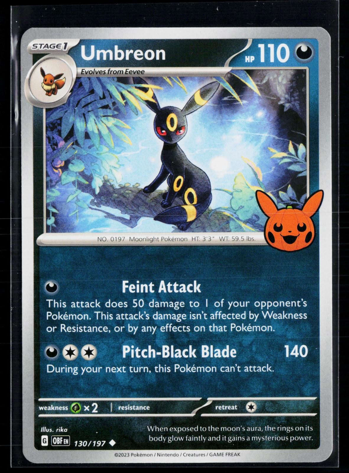 Umbreon 130/197 Uncommon Trick or Trade BOOster 2024 Pokemon Near Mint  R Holo