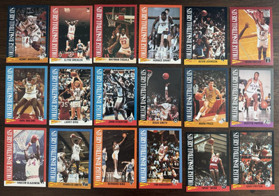 1992 Kellogg's College Basketball Greats Complete Set 1-18 Bird Payton Webb
