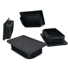 4 Pack 2 x 3 Inch Rectangle Plastic Plug Insert, 50mm×75mm 2 x 3 inch, Black 