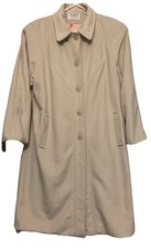 Vtg 1960s Wellington Kashmiracle Coat Women M/L Ivory Lined Retro Old Money USA