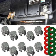 10PCS Car Lead Battery Terminal Shims with 12PCS Fiber Gaskets, Battery Terminal