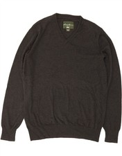 EDDIE BAUER Mens V-Neck Jumper Sweater XL Grey DE37
