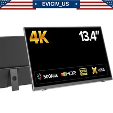 EVICIV 4K Portable Monitor, 13.4" UHD 3840x2400 Matte IPS Laptop Display for PC
