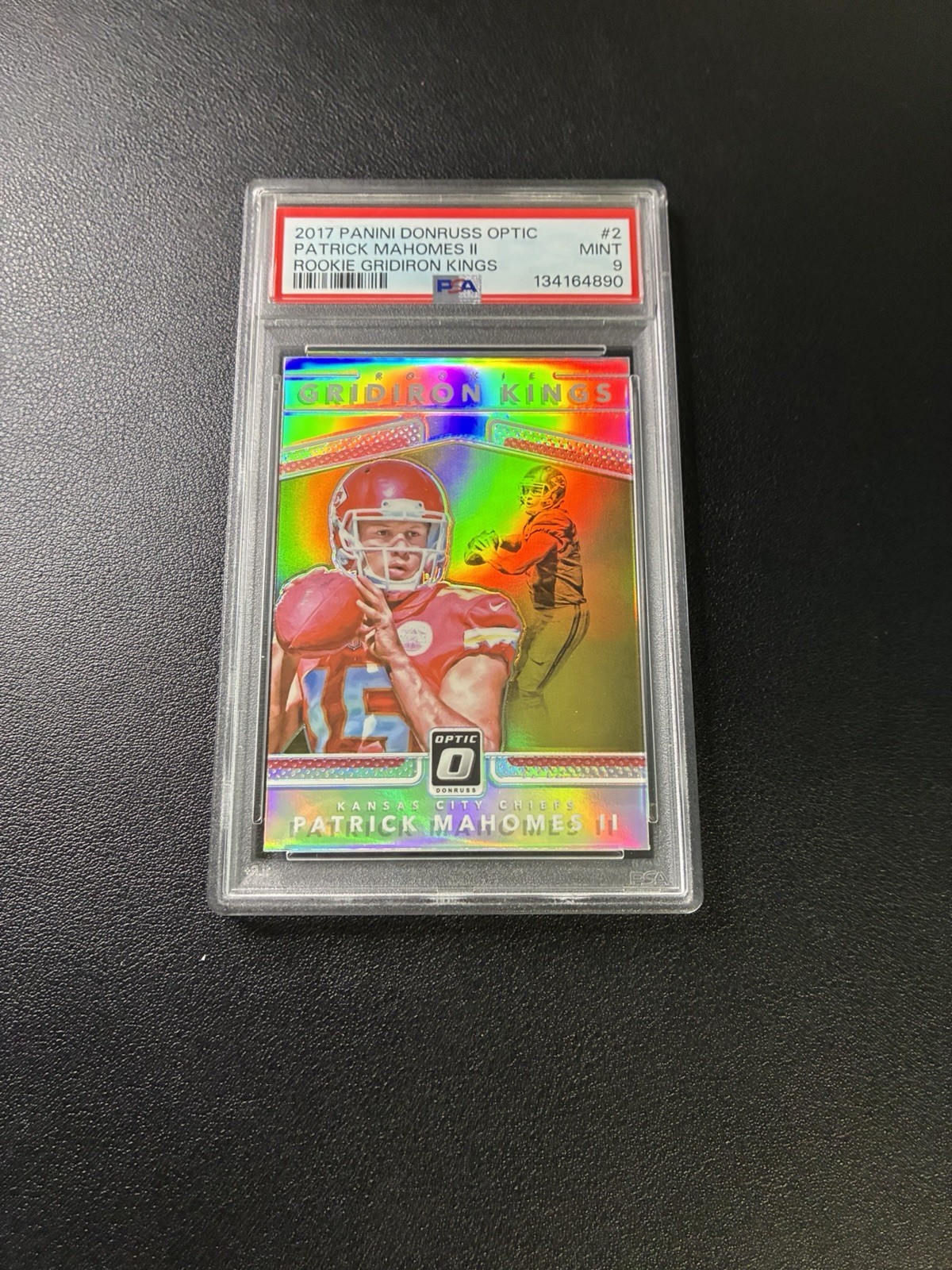 2017 Panini Donruss Optic #2 PATRICK MAHOMES II Rookie Gridiron Kings PSA 9 MINT