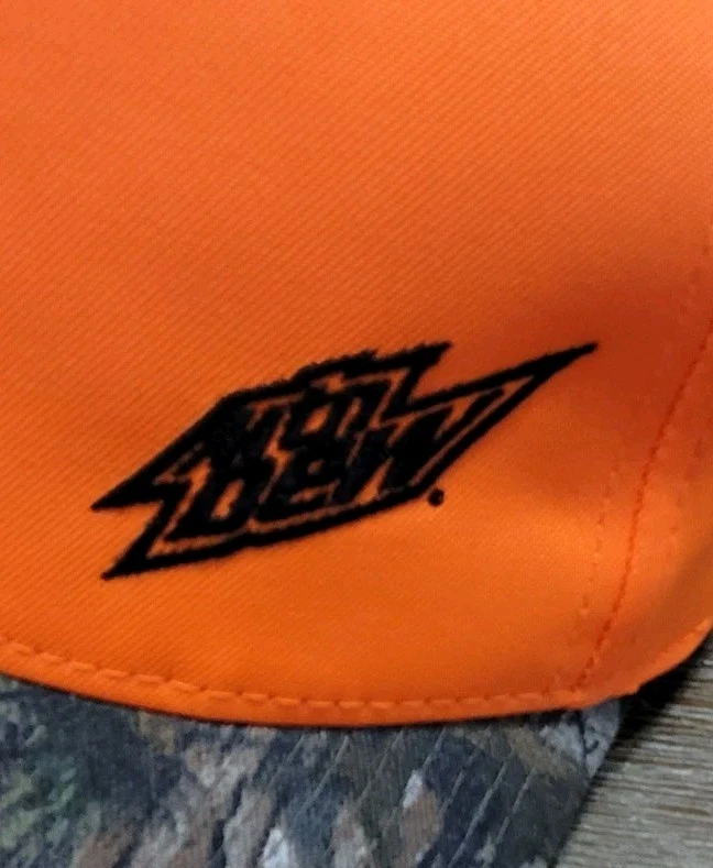 Mountain Dew迷彩帽霓虹橙色狩猎帽可调节迷彩 — 第 2/4 张图片