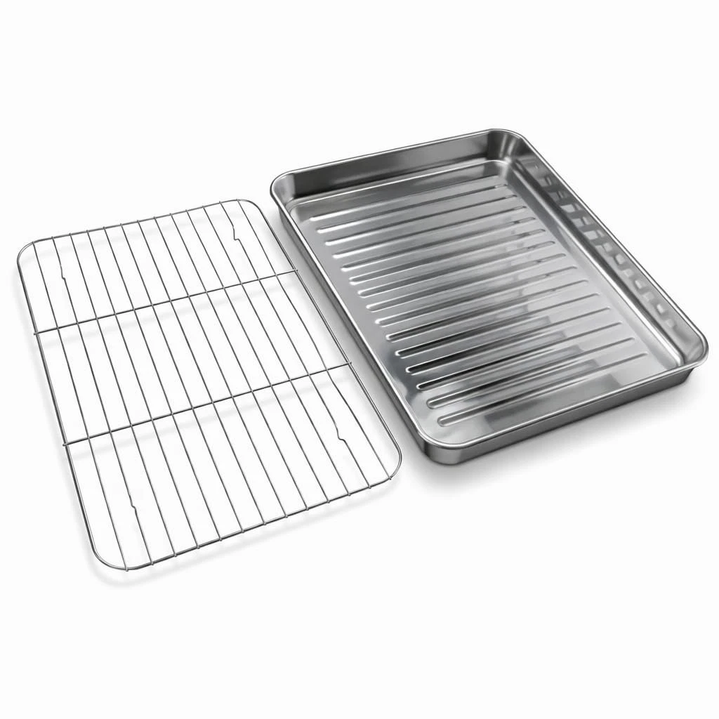 Stainless Steel Baking Tray Large Oven Pan with Cooling Rack Heavy
Opens in a new window or tab
