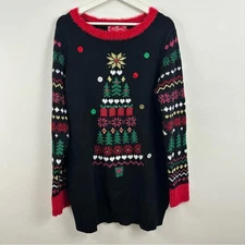33 Degrees Ugly Christmas Tunic Sweater Christmas Tree  Women's XL