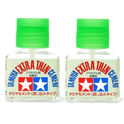 TAMIYA 87038 Extra Thin Cement Glue Fine Tip 40 ml, 2-Pack