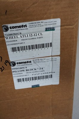 Comefri 72200281C0 Wheel ATLI 12-12 CL With 999D3305C0 Bearing Pillow New in Box