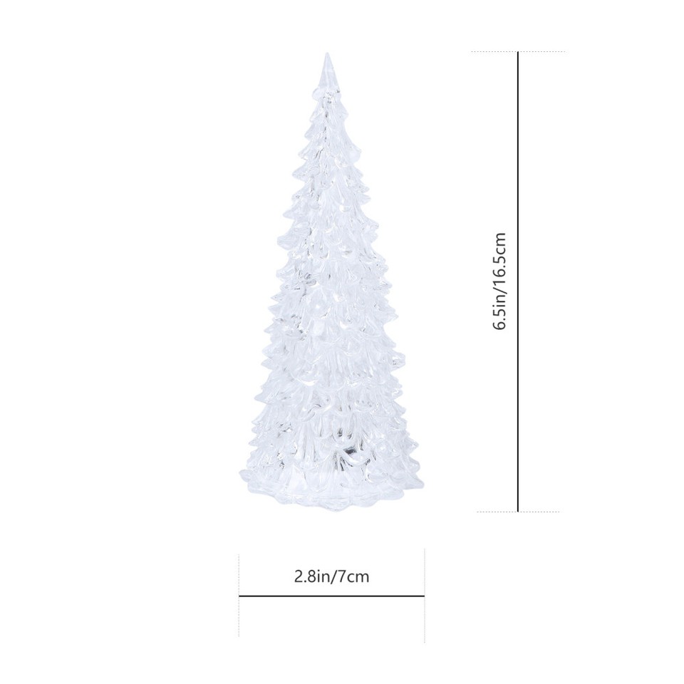 3 Pcs Acrylic Christmas Trees for Table Top Lighted Decorations Glass
