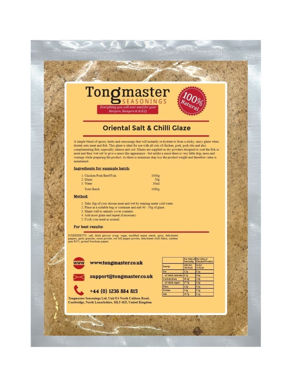 Oriental Salt and Chilli Glaze - Meat Rub - 1kg (Gluten Free)