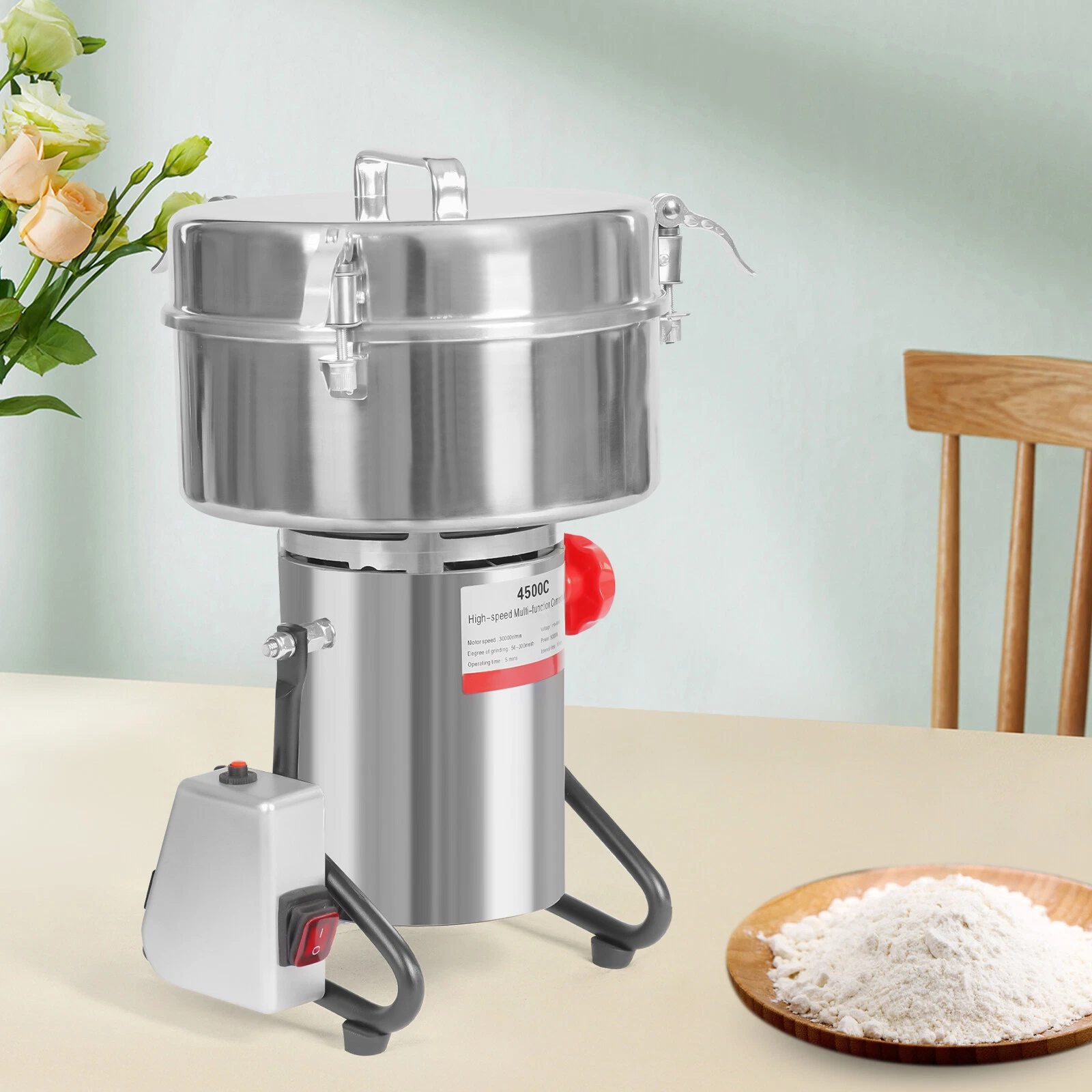 4500g Commercial Spice Grinder Electric Grain Mill Grinder Pulverizer 30000r/min