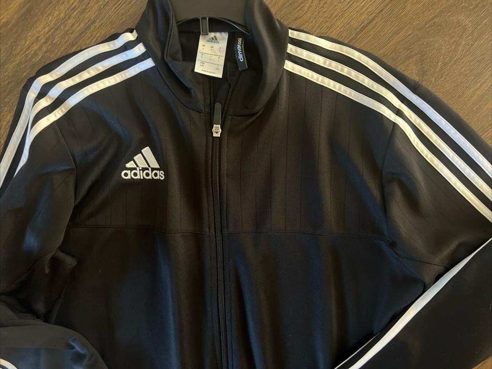 Adidas Climacool Track /Jacket Full Zip Men's L Black Embroidered Logo