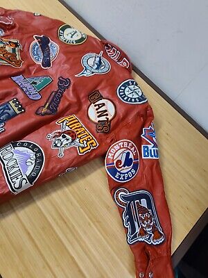 Jeff Hamilton MLB Logos Leather Jacket Vtg team JH Design Jeff Hamilton MLB Logos Leather Jacket Vtg team JH Design