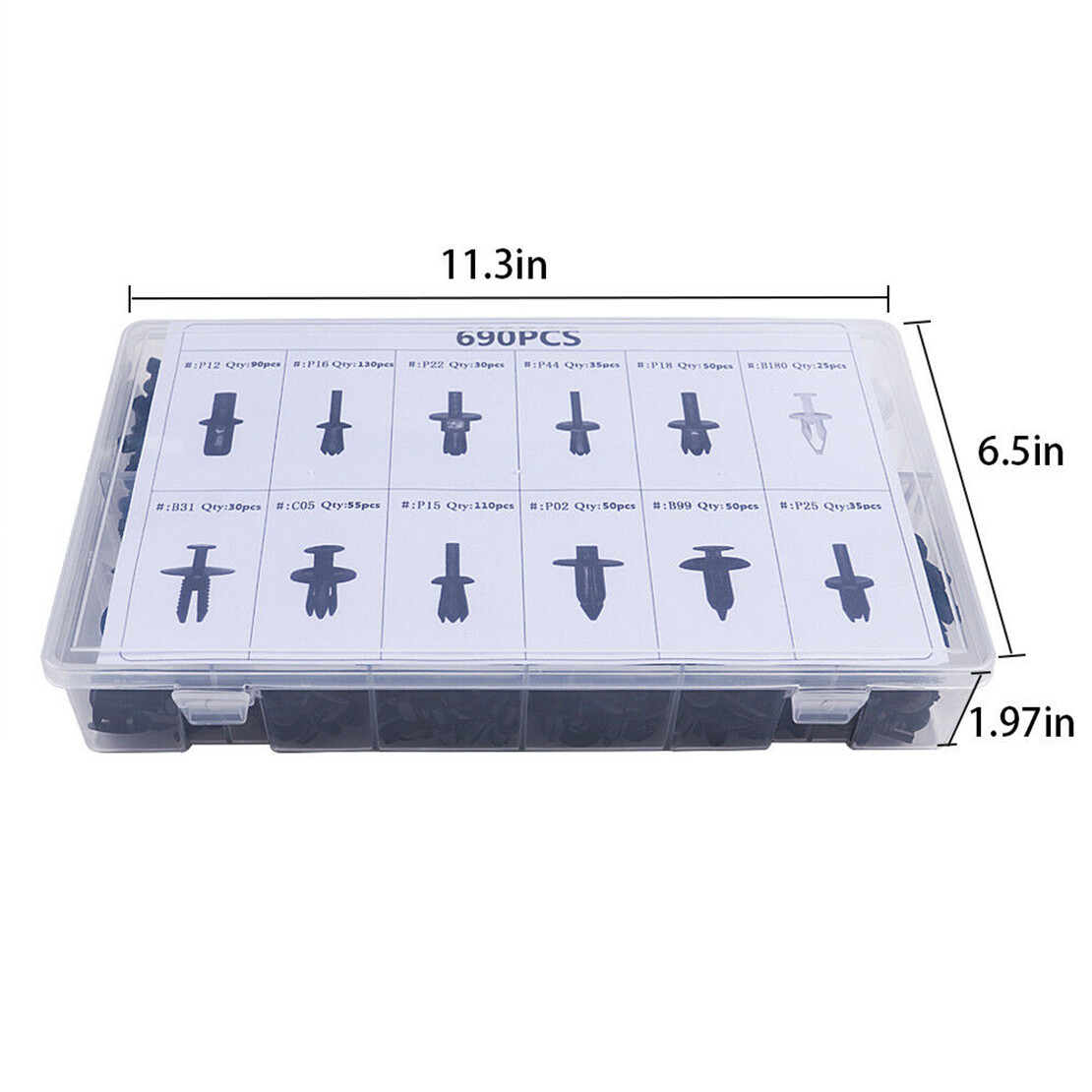 12 Sizes Door Removal Pliers Tool And Car Push Pin Rivet Trim Clip 690PCS 