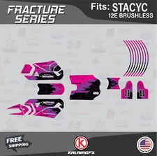 Graphics Kit for STACYC 12E Brushless Electric Bik (All Years) Fracture- Magenta