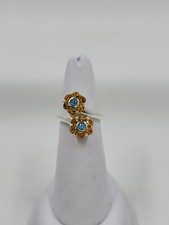 Double Flower Multi Gemstone Ring, Sterling Silver